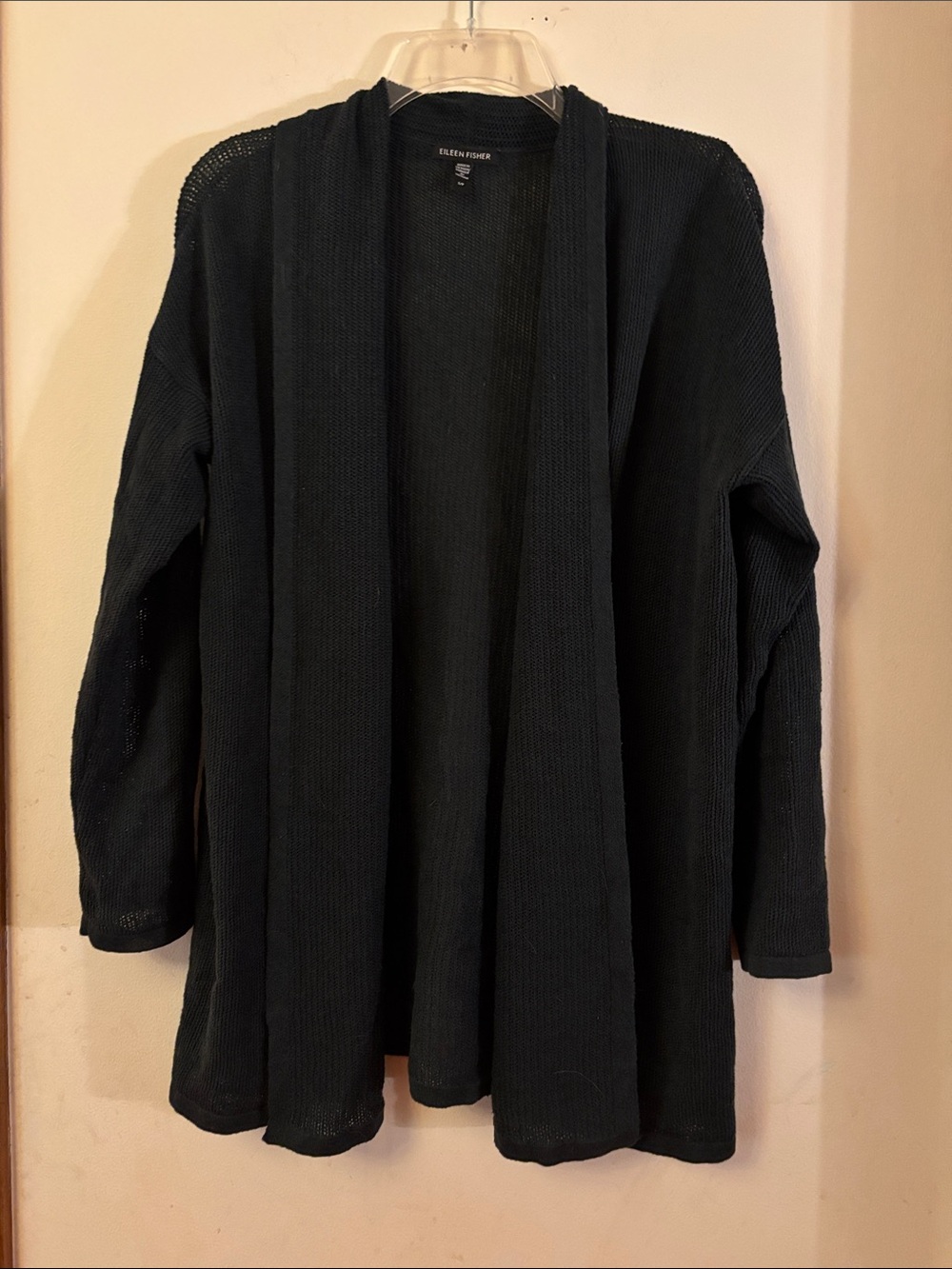 Eileen Fisher Dark Navy Open-Front Knit Cardigan